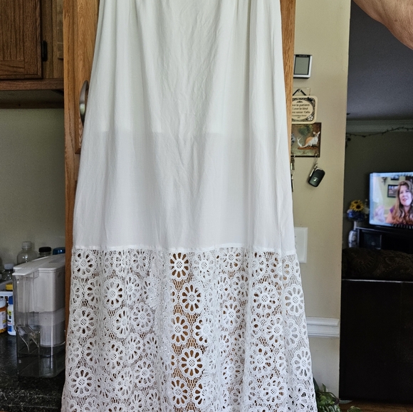 Solitaire Swim Maxi Front Split Floral Lace Skirt Size S - Picture 2 of 8